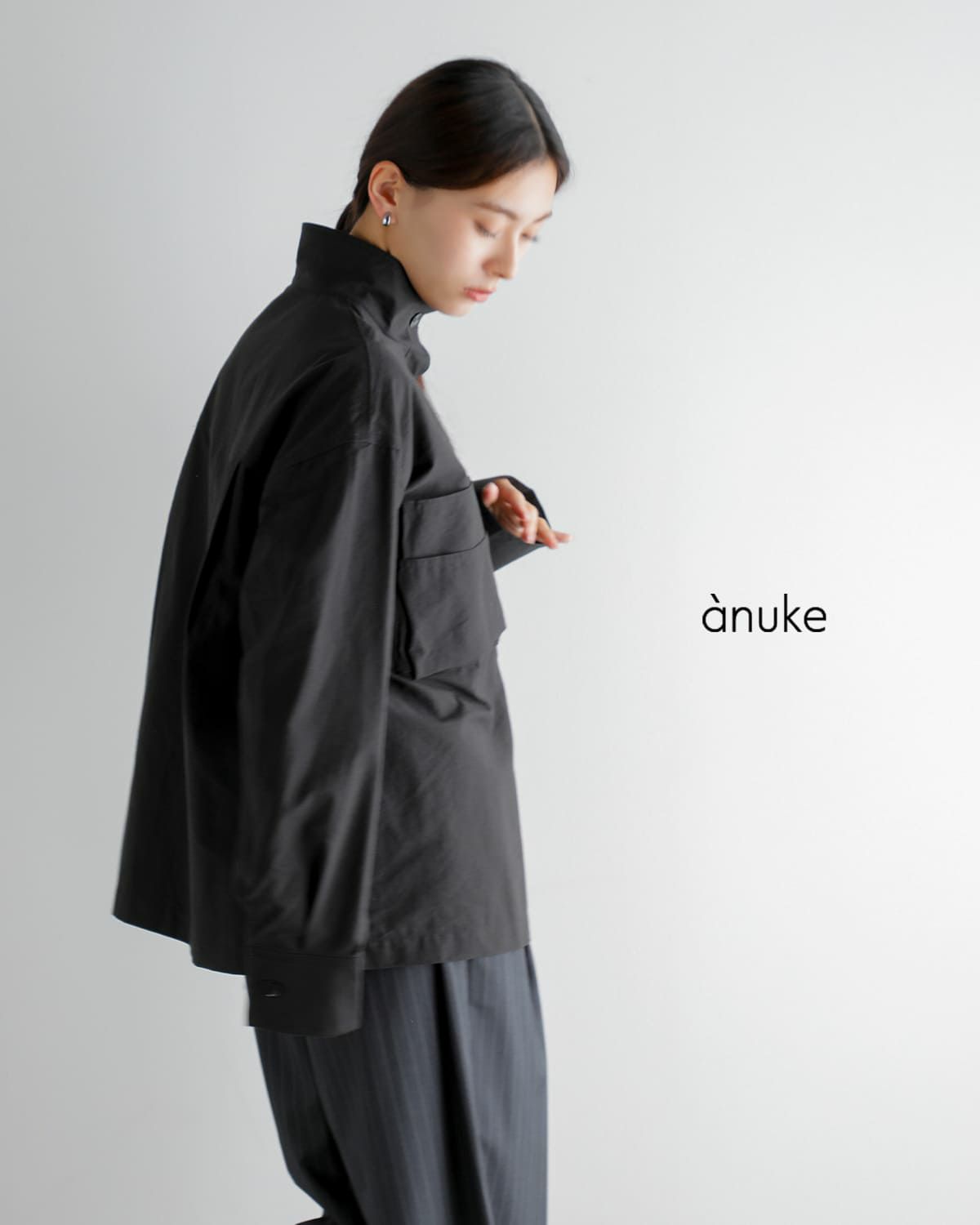 40%OFF】anuke アンヌーク ポケット スタンドカラー シャツ “Pocket