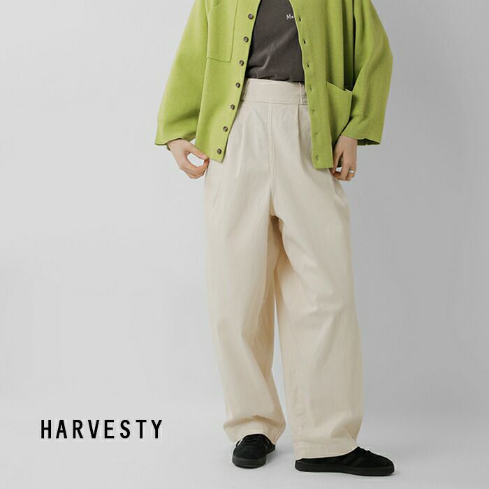 テツです HARVESTY ハーベスティ デニム ワイド エッグパンツ a22601 レディース