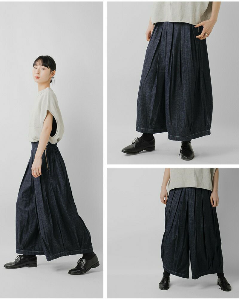 HARVESTY ハーベスティ デニム サーカス キュロットパンツ a22602