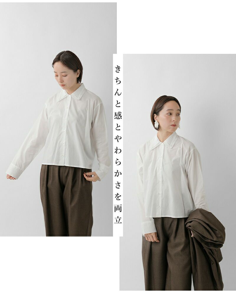 mizuiro ind ミズイロインド コットン ピンタック カラー シャツ 1