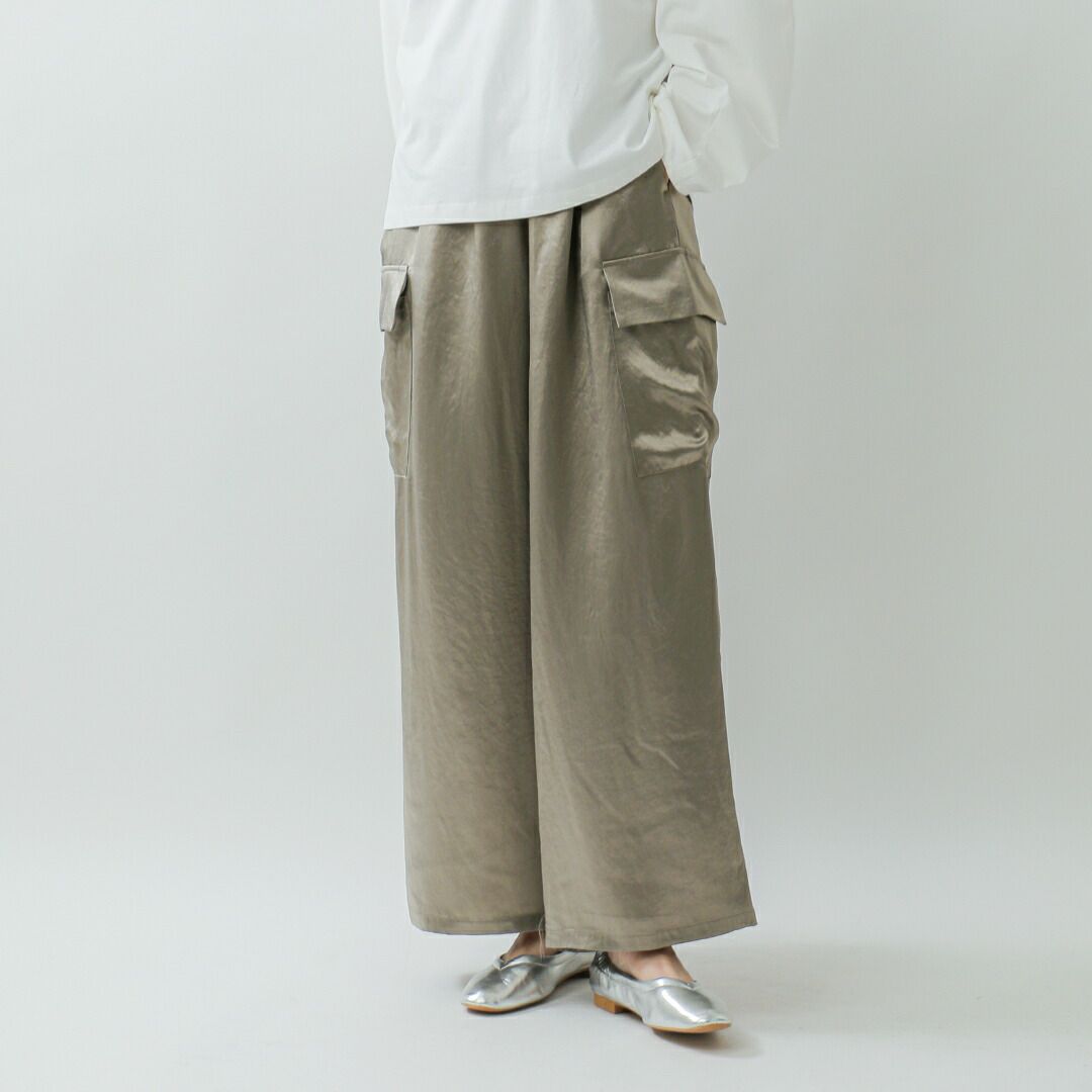 mizuiro ind ミズイロインド サテン カーゴパンツ 1-260089 レディース