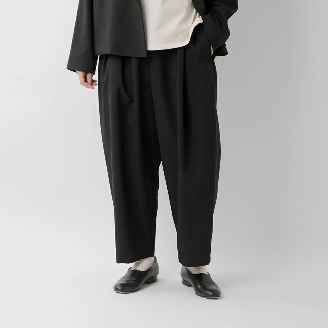 un cinq アンサンク メランジ オックス タック クロップドパンツ u26