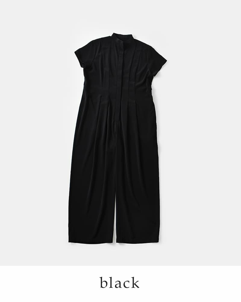 【中古】マイラン MYLAN Tack Wide Jumpsuit ジャンプスーツ サロペット ワイド リネン F ブラック /ES レディース Hella ヘラ ワイドタック ジャンプスーツ “WIDE TUCK JUMPSUIT” h261