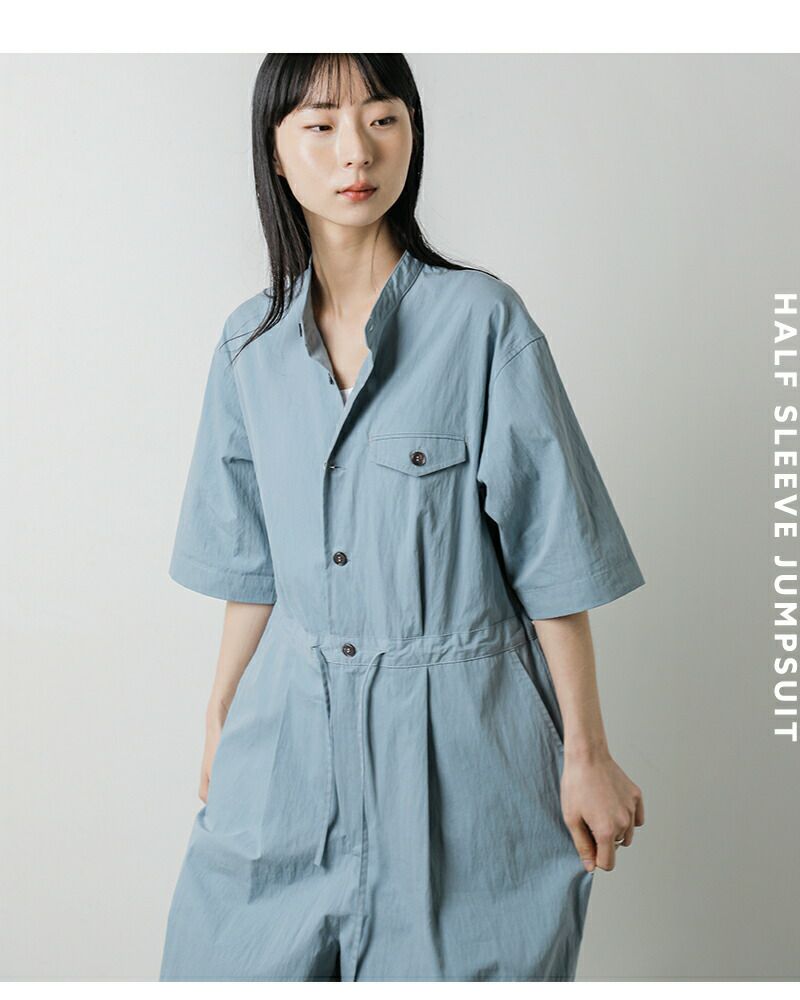 kha:ki カーキ ライトウェザー ハーフスリーブ ジャンプスーツ “HALF