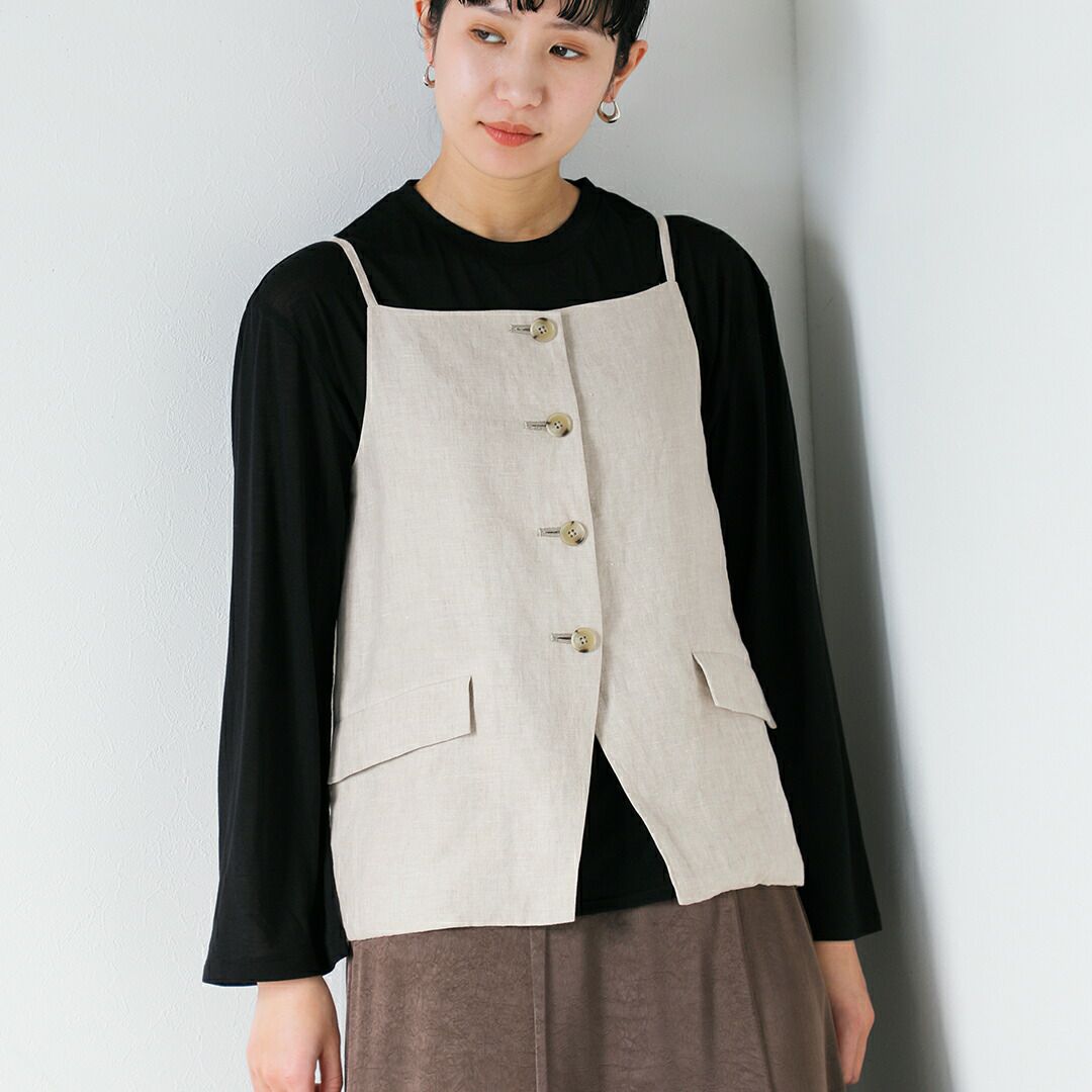 TICCA ティッカ リネン キャミソール ベスト tbfs-413 レディース