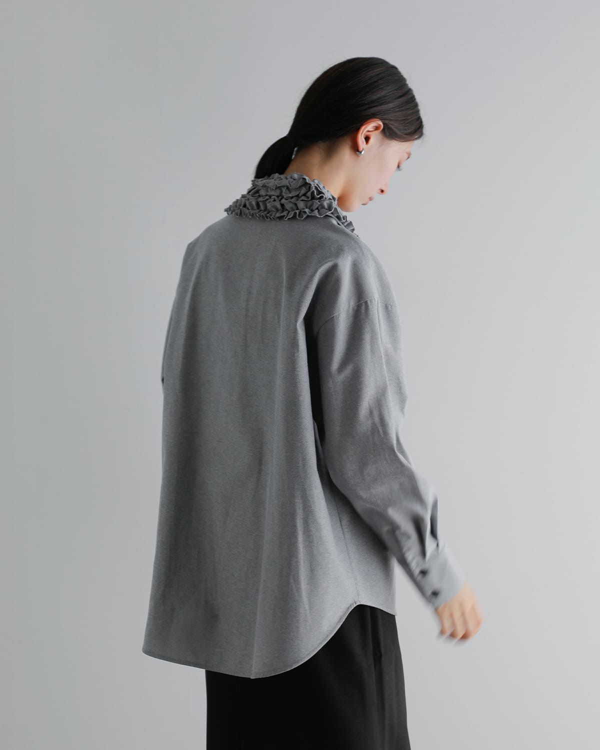 MANOF マノフ フリルカラー オックスフォード シャツ 80122-4013