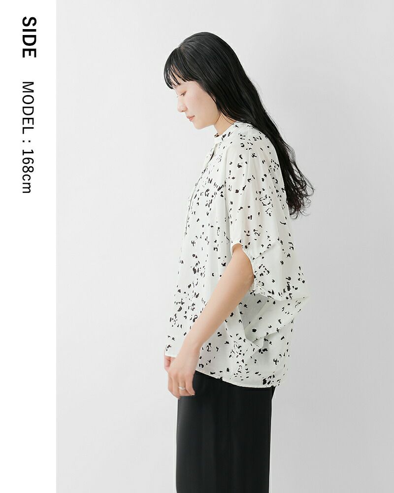 mizuiro ind ミズイロインド コットン プリント スタンドカラー