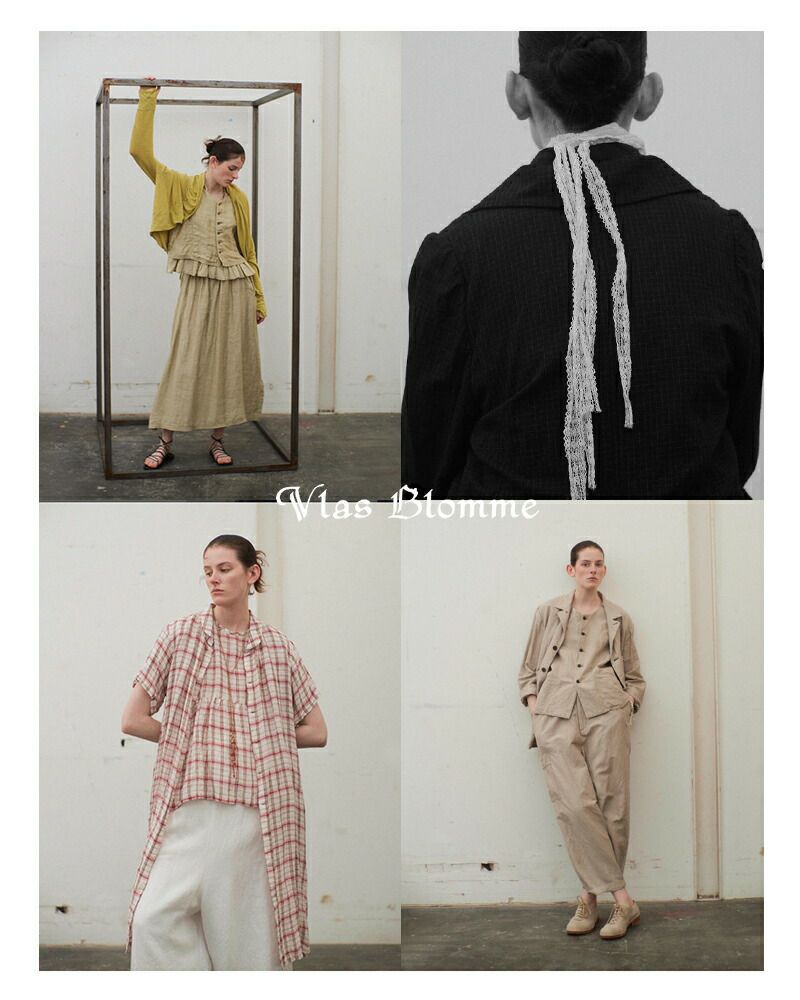 Vlas Blomme ヴラスブラム リネン クラシカル チェック