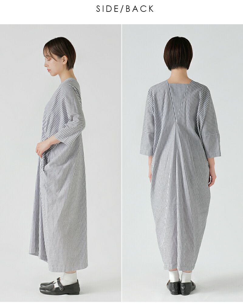 SI-HIRAI スーヒライ リネン / ヘンプ Vネック レクタングル ドレス