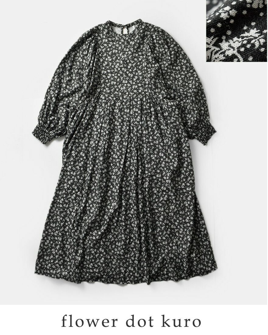 PARIS DE AOUNE パリドゥアオウネ フラワープリント バンドカラー