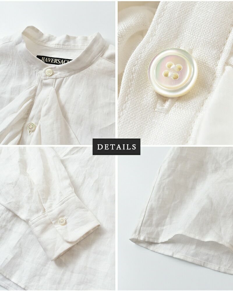 HAVERSACK ハバーサック リネンポプリン クロップドフリルシャツ