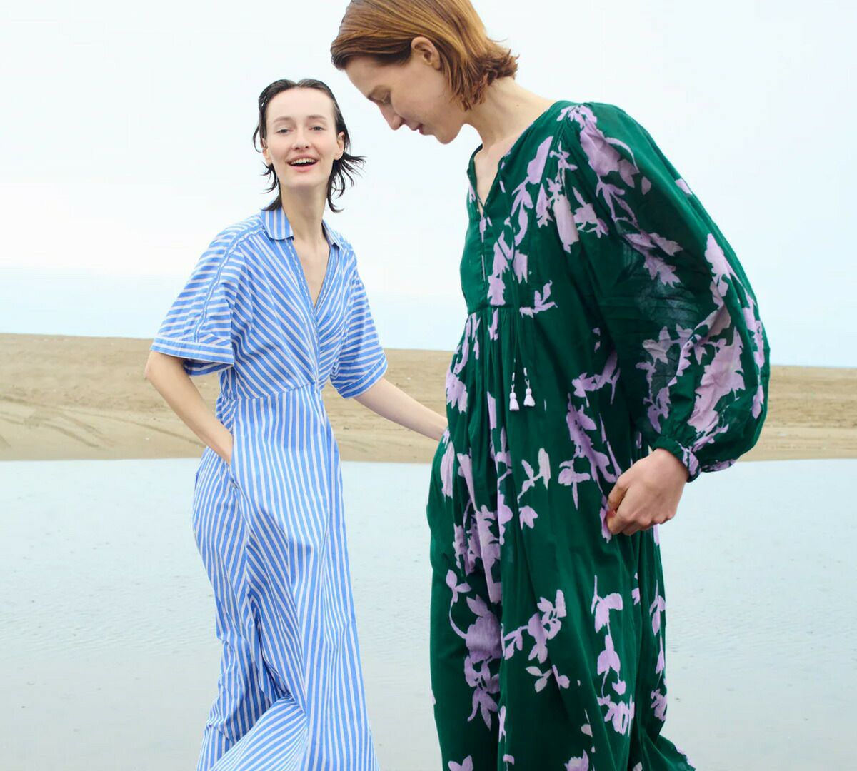 ne Quittez pas ヌキテパ コットンボイル フラワー箔プリント スリーブ