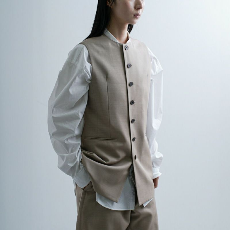 LOEFF ロエフ 高密度 ウール ギャバ シェイプ ベスト 8825-2-000002