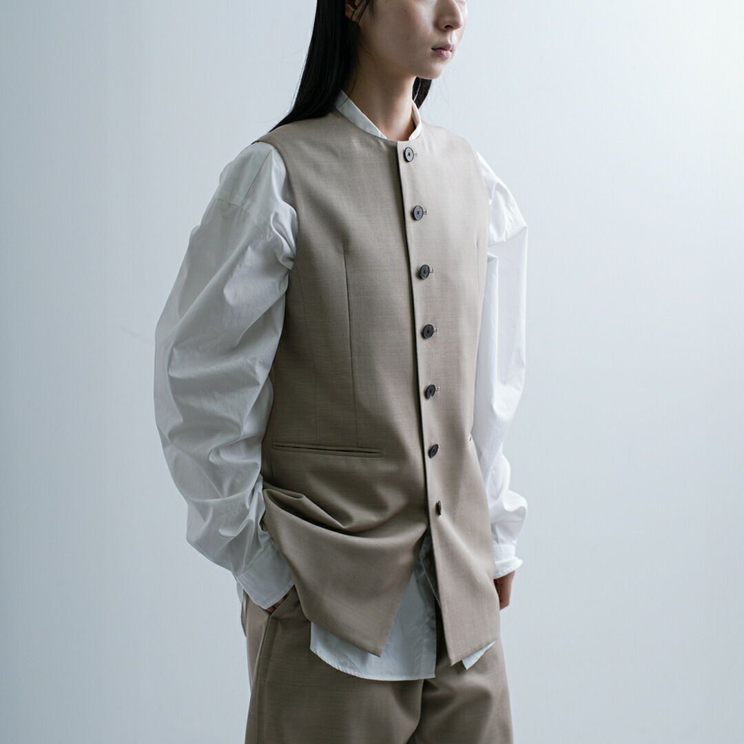 LOEFF ロエフ 高密度 ウール ギャバ シェイプ ベスト 8825-2-000002