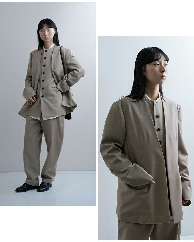 LOEFF ロエフ 高密度 ウール ギャバ シェイプ ベスト 8825-2-000002