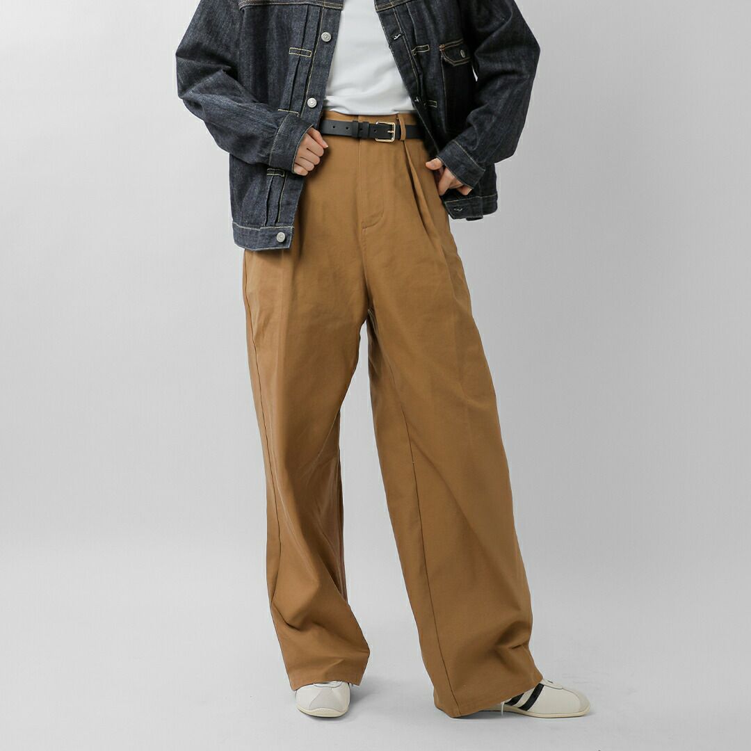 LENO リノ コットン ワンタック チノパンツ ONE FOWRAD PLEATS CHINO