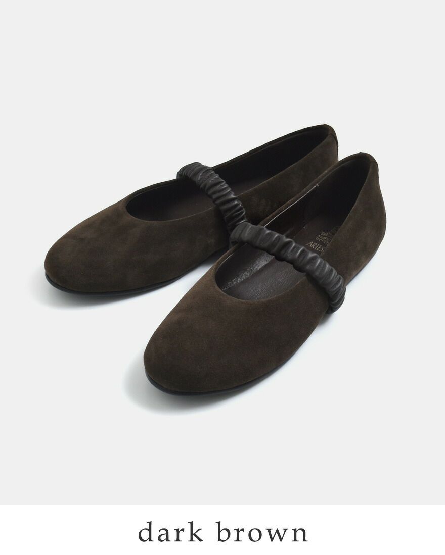 ARTESANOS アルテサノス カウスエードレザー ベルト バレエシューズ