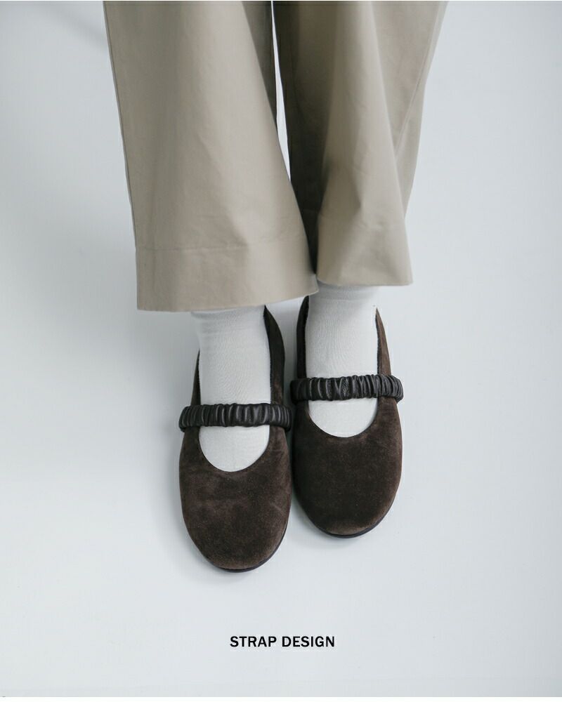 ARTESANOS アルテサノス カウスエードレザー ベルト バレエシューズ