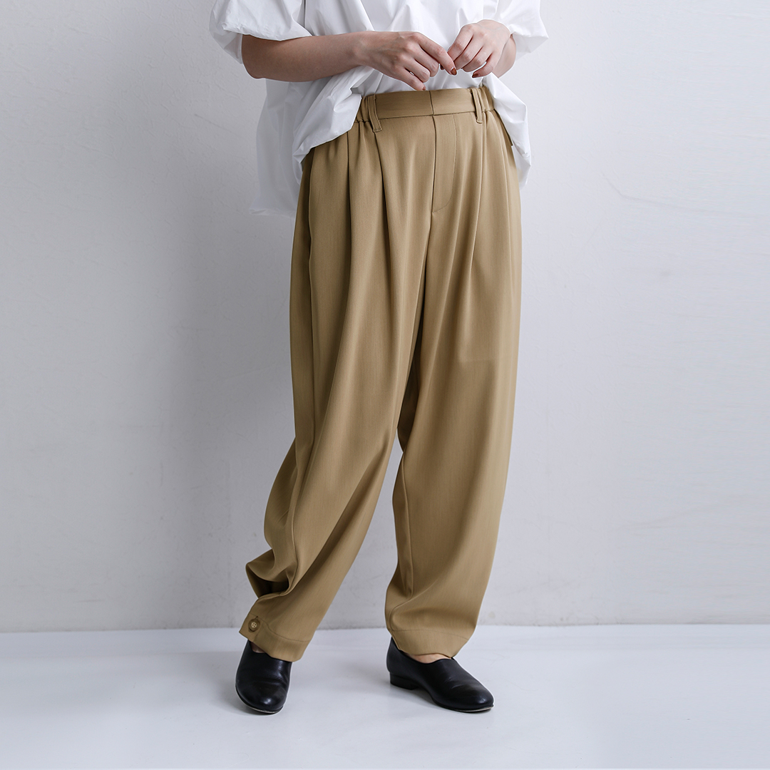 mizuiro ind ミズイロインド タック ヘム コクーン パンツ 2-260103