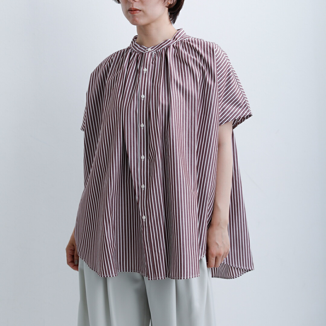 NEW]MANON マノン ストライプ フレンチスリーブ ビッグ アミカル